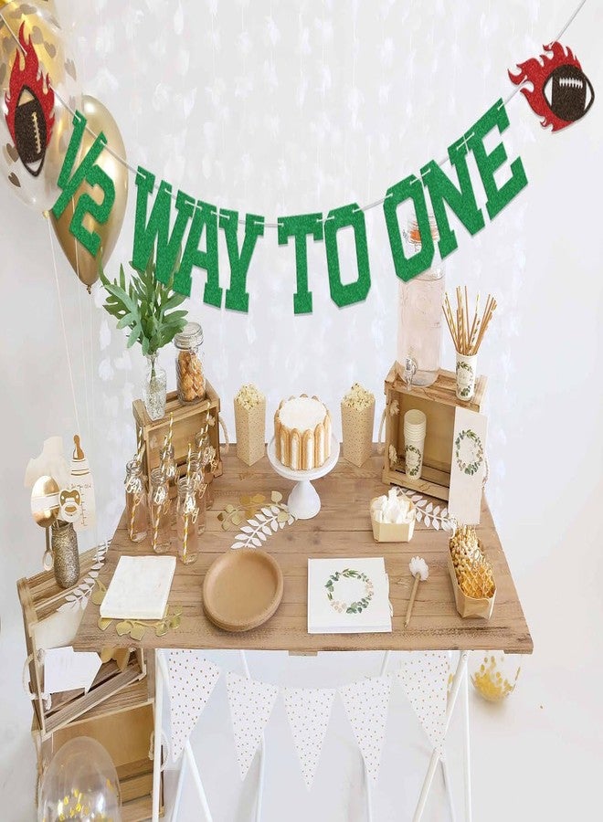 WFKLDF Football 1/2 Way to One Banner - 1/2 Birthday Decorations - Football Birthday Party Decorations Green - Image 5